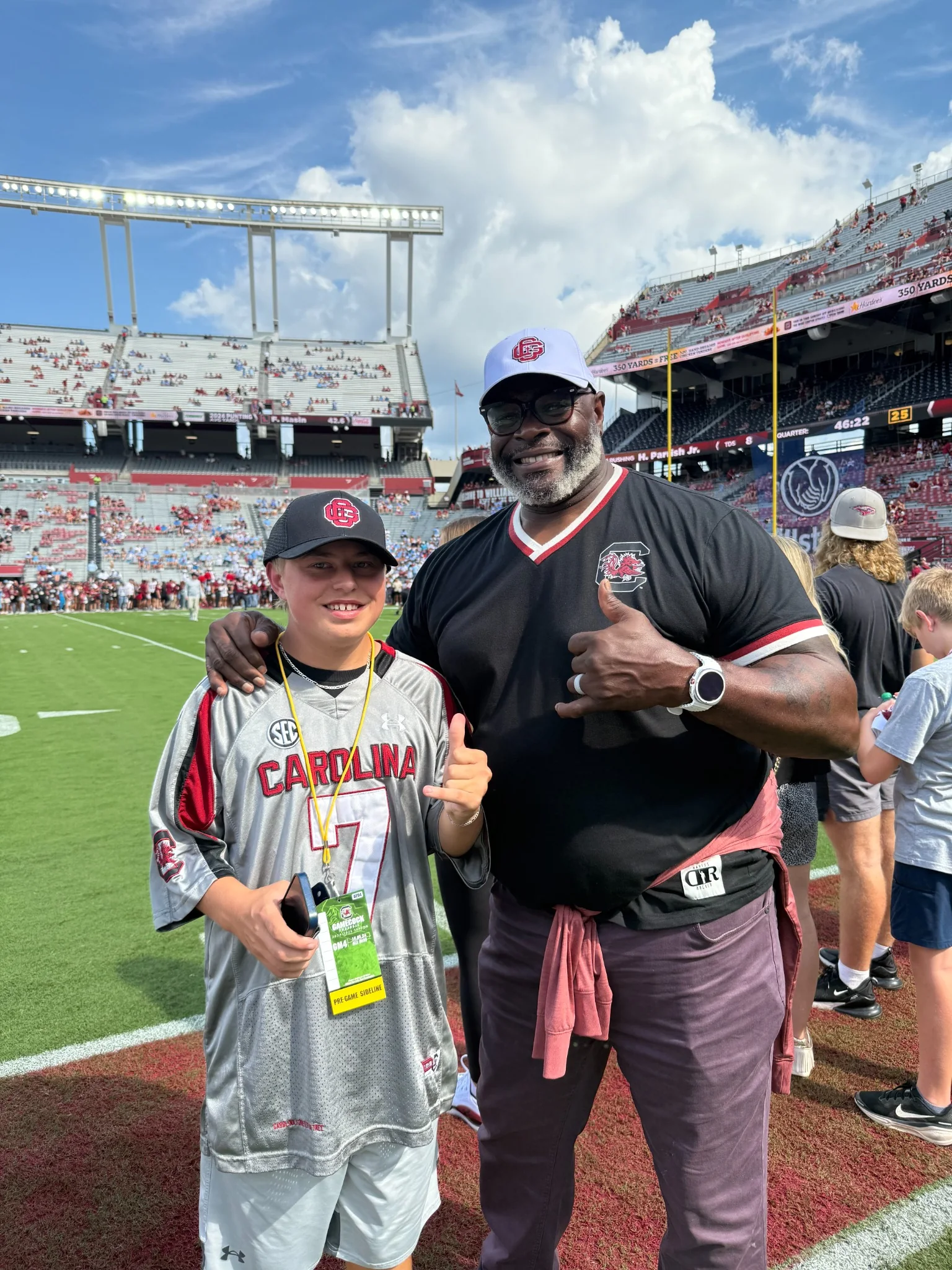 Corey Miller with a young Gamecock fan